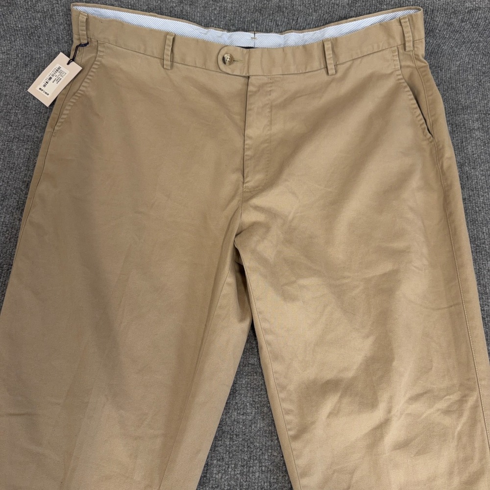Peter Millar Pants Men 40x36 Khaki Tan Soft Touch Twill Chino Pima Cotton NEW - Picture 4 of 12